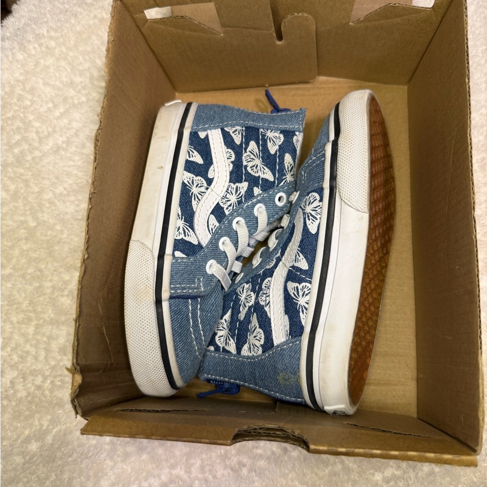 Vans Blue and White Butterfly Sneakers for toddler